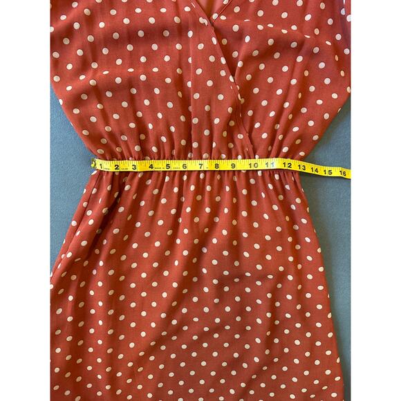 THML Women’s Small Polka Dot Burnt Orange Dress - Picture 10 of 12